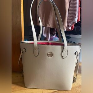 Marilyn Monroe Beige Tote with Red Lining